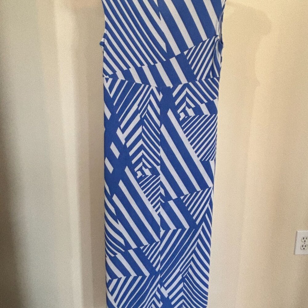 Chicos Size 0 Travelers Maxi Dress Blue White Striped Sleeveless Womens 4 Small - Picture 7 of 12